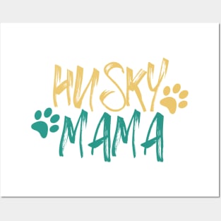 Husky Mama, Husky Mom Gifts Dog Lover Siberian Husky Mom Paw Posters and Art